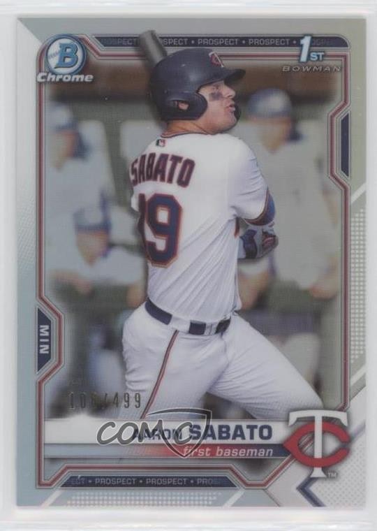 2021 Bowman Chrome Prospects Refractor 106/499 Aaron Sabato #BCP-125 8d4