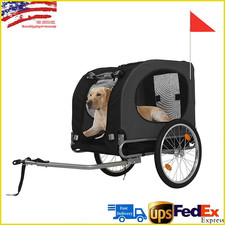 Foldable Pet Bicycle Trailer Stroller Dog Cat Bike Carrier 88Lbs Water Resistant
