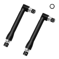 2 Pack 1/4" Bit Driver Handle 90 Degree L-Shaped Right Angle Stubby Wrench Sc...