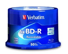 VERBATIM 98397 VERBATIM BD-R 25GB 16X WITH BRANDED SURFACE-50PK SPINDLE