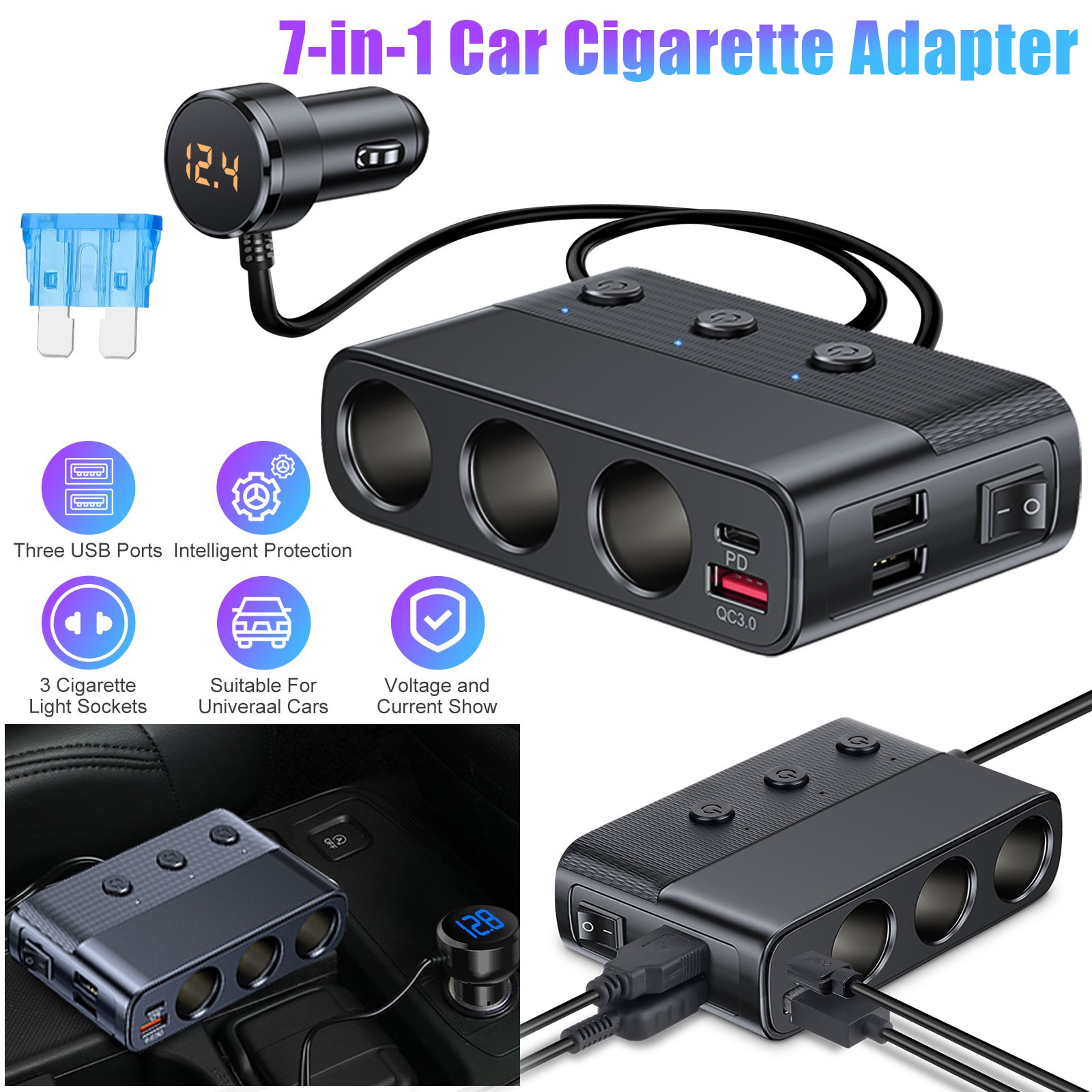 Splitter 4 Usb Charger Outlet Power Adapter