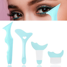 4Pcs Reusable Silicone Eyeliner Stencils - Mascara Shield Guard, Eyelash Lipstic
