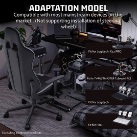 Hottoby Flight Racing Joystick Bracket with Gaming Chair and Pedal Mount