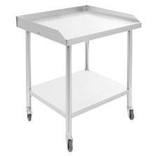  Stainless Steel Table with Wheels 23.6 x 23.6 Inches,Indoor Outdoor Metal Work 