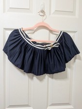 Y2K Juicy Couture Navy Pleated Ultra Low Rise Micro Mini Skirt Sailor 36 Small
