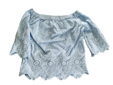 Elisabetta Franchi S 36 Nearly New Blouse Tunic T-Shirt Blue Lace Striped