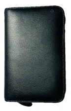 Day-Timer Ziparound Black Leather Spiral Calendar / Notebook / Card Holder