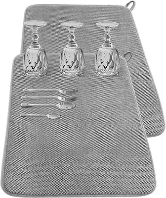 2Pack Large Dish Drying Mat for Kitchen Counter,24 X 17 Inch Microfiber Absorben