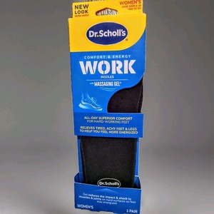 NEW DR SCHOLL'S WORK MASSAGING INSOLES sz 6 10 Trim2Fit ENERGIZING COMFORT Adult
