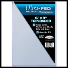 25 Pack Ultra Pro 6" X 9" Toploaders - Crystal Clear Protection for Collectibles