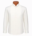 Men's Ivory Tuxedo Shirt Wing Collar Pleated Front Off-White Bone Formal
