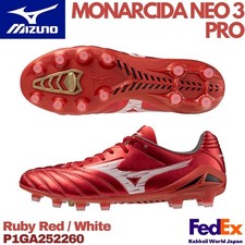 MIZUNO Soccer Cleats MONARCIDA NEO 3 PRO P1GA252260 Ruby Red/White 2025 NEW 
