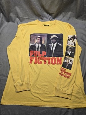 Pulp Fiction Long Sleeve Graphic Shirt Yellow Mens XL Movie Tee Miramax