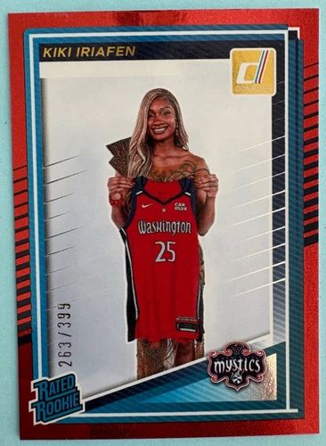 2025 Panini Donruss WNBA Basketball Red Holo /399 #94 Kiki Iriafen Rated Rookie