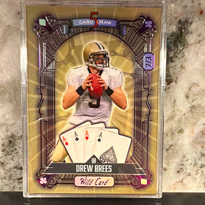 2024 Wild Card 5 Card Draw Egg Hunt Drew Brees Vintage Dark Yellow Gold /3