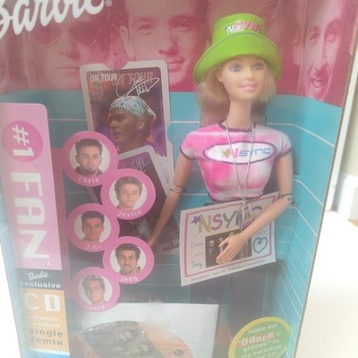 NEW 2000 Mattel NSync #1 Fan Barbie Doll with Bye Bye Bye CD