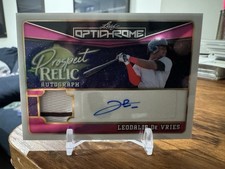 2025 LEAF OPTICHROME LEO DE VRIES RC TOP PROSPECT RELIC AUTO #/8