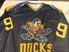 ADAM BANKS MIGHTY DUCKS Pull Over Hockey Jersey XL  Silk SCREENED — photo 2