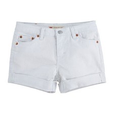 NWT Girl s Levi s White Midi Shorts Mid Rise Pull On Size 10 Classic White