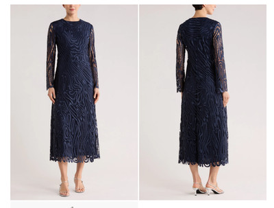 Simkhai Vanina Long Sleeve Lace Midi Dress   Size:6 $1295 NWT