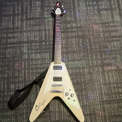 Epiphone Flying V Electric Guitar White 6-String Solid Mahogany RH w/Strap