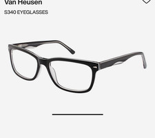 Van Heusen S340 Eyeglass Frames Black Rectang...