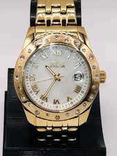 Invicta Angel Lady 17488 Ladies Watch 18k Gold Ion Plated Xtra Links New