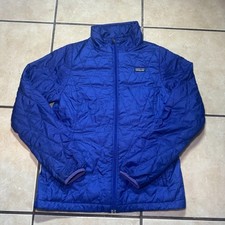 Patagonia Nano Puff Quilted Jacket Full Zip Purple Girls Kids Size XL 14 READ