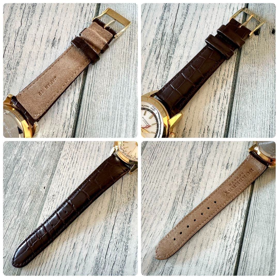 EXC+4] BURBERRY World Time Quartz 6117-H28518 Gold 36mm Men's