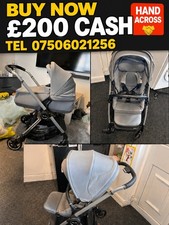 Silver Cross Dune Glacier Travel System Stoller+Compact Folding Carrycot