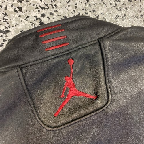 Vintage Y2K Jordan leather jacket Size Medium Black Red Jumpman - Picture 6 of 8