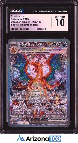 Pokemon 2023 Charizard ex 223/197 SIR Obsidian Flames GEM MINT CGC 10
