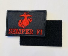 USMC MARINE CORPS SEMPER FI RED HOOK LOOP EMBROIDERED PATCH FREE SHIPPING