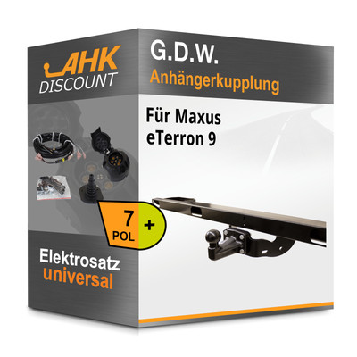 Für Maxus eTerron 9 11.2024-jetzt G.D.W. Anhängerkupplung starr + 7polig E-Satz