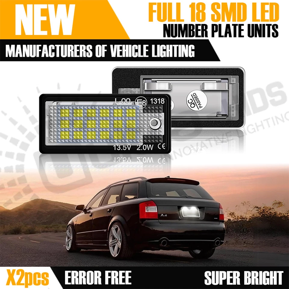 * AUDI 18 LED НОМЕРНОЙ ЗНАК БЛОКИ СВЕТА Q7 A4 A3 B6 B7 SLINE QUATTRO ЧИСТО БЕЛЫЙ - Изображение 2 из 4