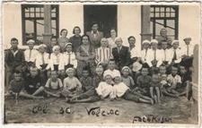 Children & Adults  (India Hindu School?) Uniform Romanian(?) Real Photo Postcard