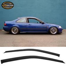 Fits 92-95 Honda Civic Coupe Hatchback Window Visors Rain Sun Guard Vent 2Pc Set