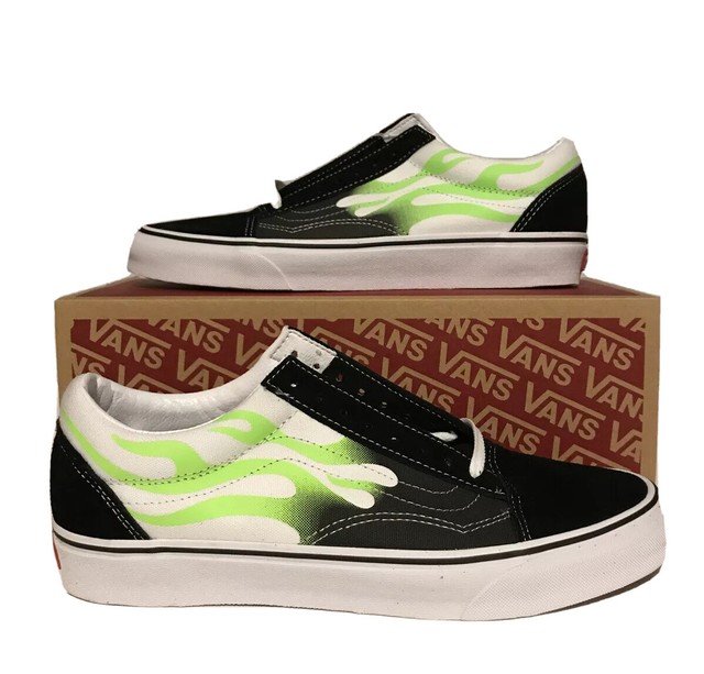 vans old skool flame black true white