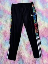 adidas Women's Tiro Flower Soccer Track Pant, Black/Multicolor Size Medium