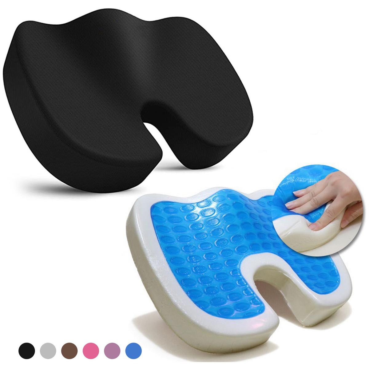 Chair Car Seat Cushion Gel Memory Foam Coccyx Tailbone Pain Relief - Main Image