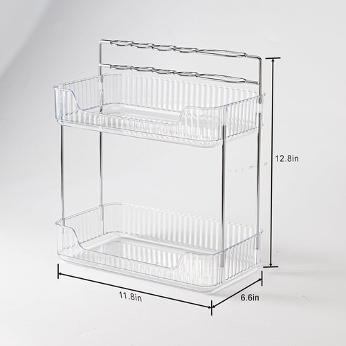 2tier Acrylic Makeup Organizer Stylish Counter Organizer For Vanity And Bathroom - Picture 6 of 6