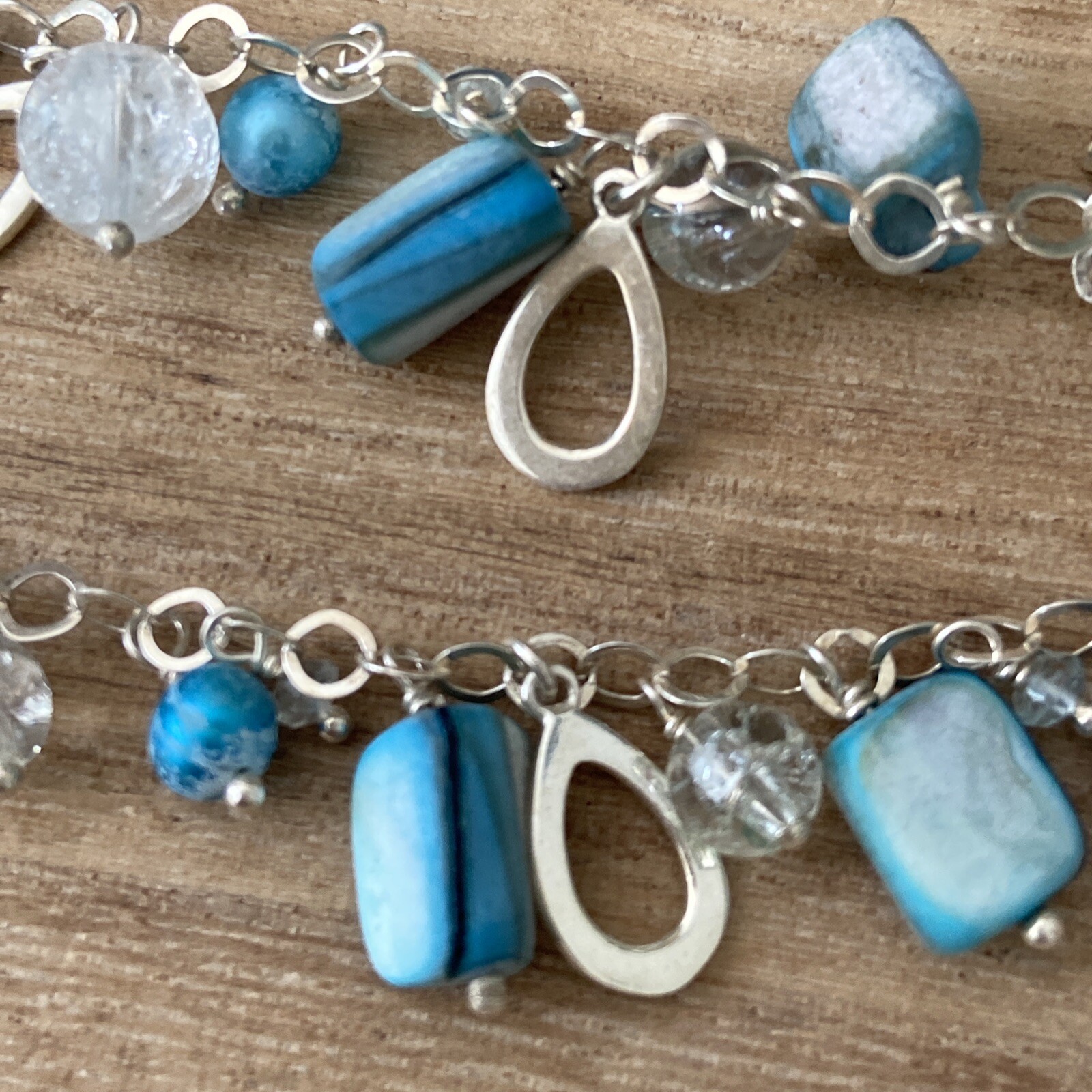 Blue Gemstone Teardrop Solid Sterling Silver Dang… - image 9