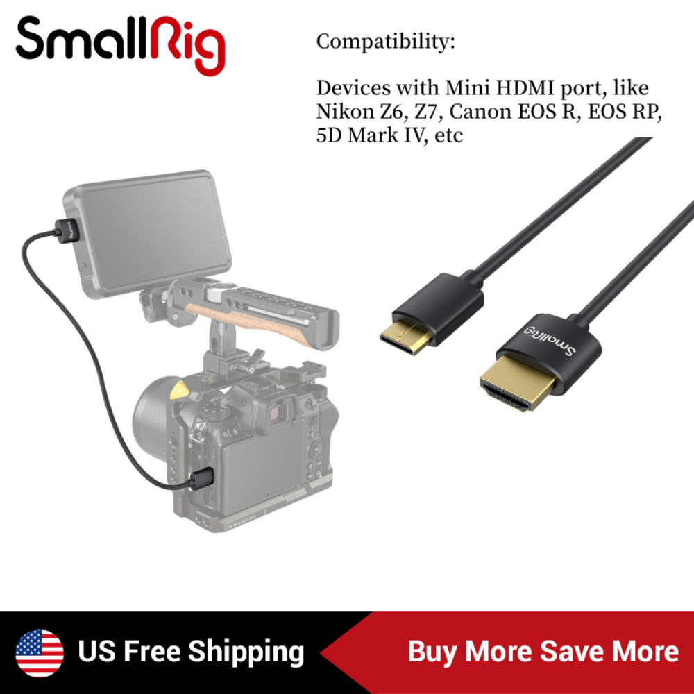 SmallRig Mini 4K Cable (Type C to Type A) 35cm for Nikon Z6 Z7