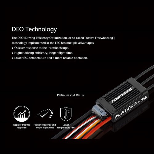 HOBBYWING Platinum 25/40/80/120/150/180/260A Brushless ESC For RC Aircraft - Picture 12 of 28