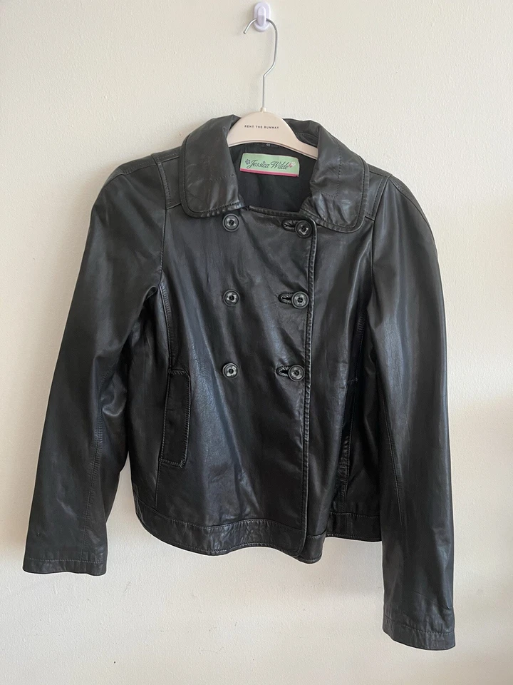 Jessica Wilde Vintage Estilo Guisante Cuero Negro Y2K 40Eur/8-10US