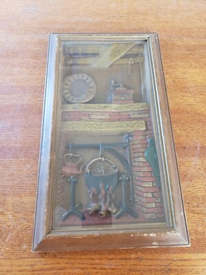 Vintage 1950'S TURNER WALL ACCESSORY 3D PICTURE..EARLY AMERICANA, 16''x9'' Framed