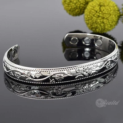 HOLISTIC MAGNETS Women's Small Wrist Magnetic Bracelet Arthritis Joint Healing Copper Bangle (SF)