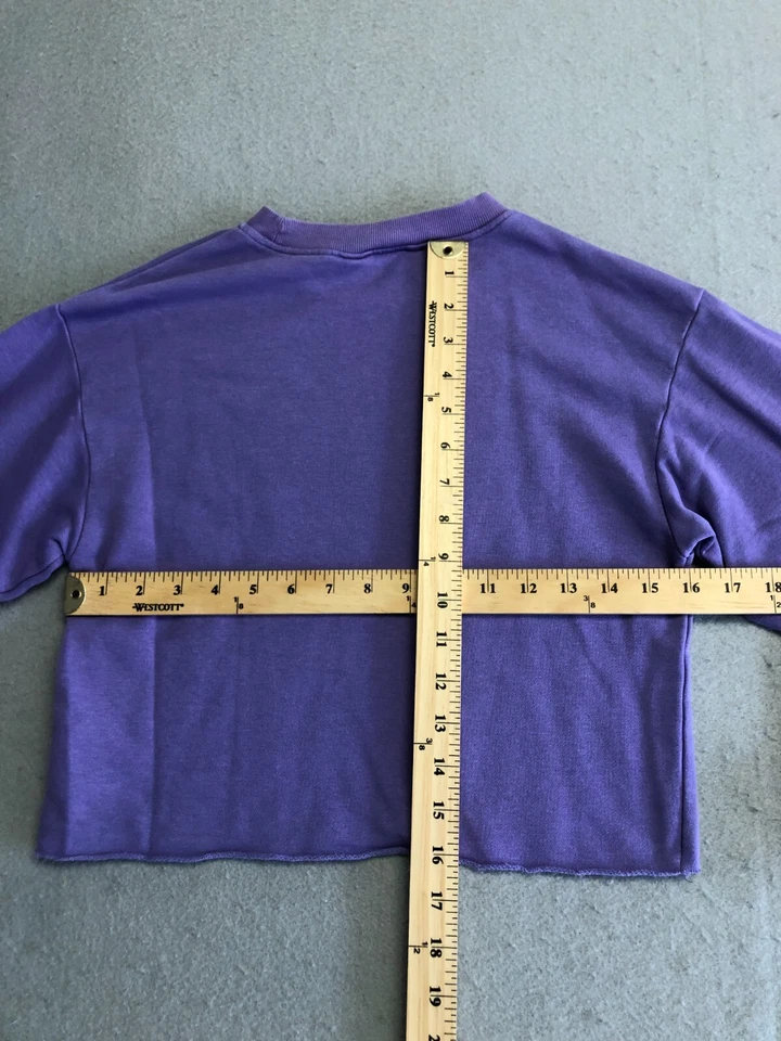 Sudadera H&M Jóvenes Niños Niñas 9-10 Púrpura Cuadrada Crop Pullover Crew Foto 4 de 4