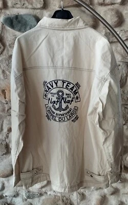 Veste Marinière Coupe Vent Écru Naf Naf 40 42 44 Excellent État Vintage - Photo 1/4