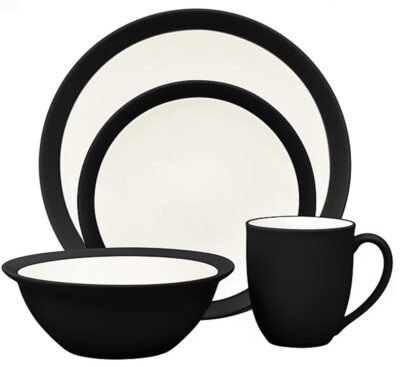 Noritake Colorwave Curve 12-Piece Dinnerware Set in Graphite New